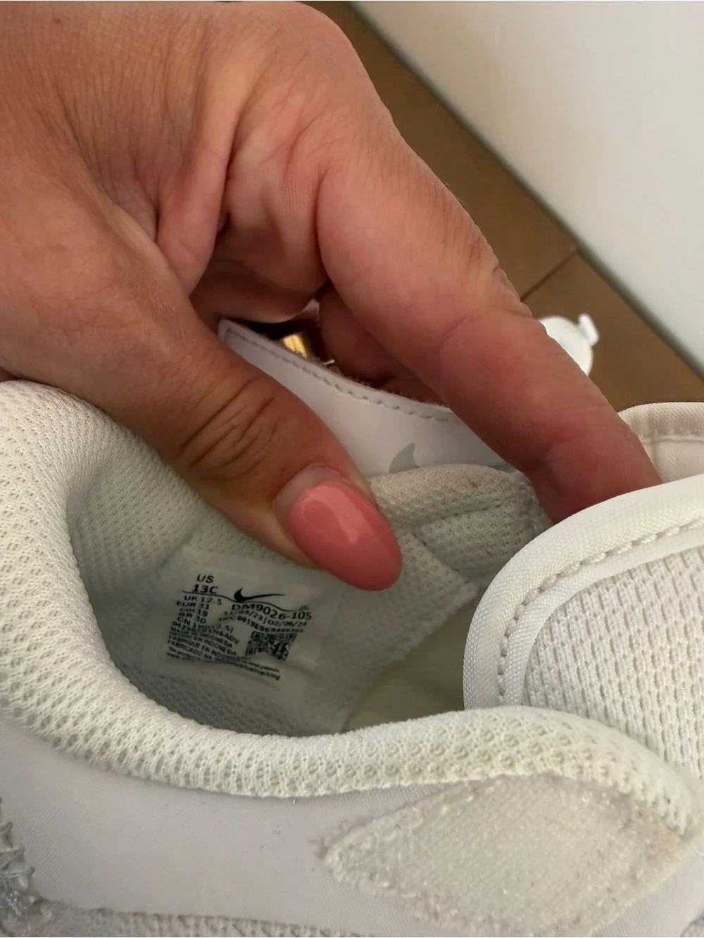Nike Kids White and Gum-Lite Athletic Sneakers